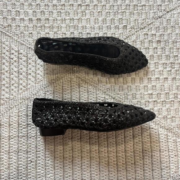 Madewell Shoes - Madewell The Ruth Ballet Flat in Woven Leather in Dark Carob